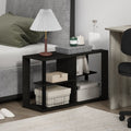 Narrow Coffee Table with Shelves - Espresso/Black