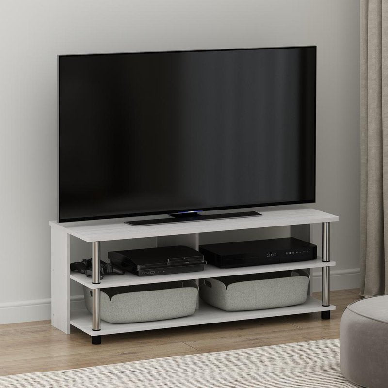 3-Tier TV Stand for TVs up to 48 Inch - White Oak Finish
