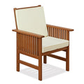 Outdoor Hardwood Armchair with Cushion - Teak Oil Finish