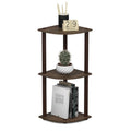 3-Shelf Decorative Bookcase Unit - Walnut & Brown Finish