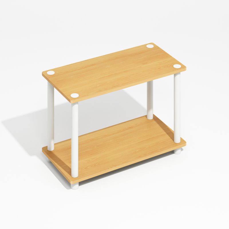 2-Tier No Tools Tube Shelf - Light Beech/White