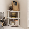 Furinno Turn-N-Tube 3-Tier Corner Countertop Organizer Shelf - White/White