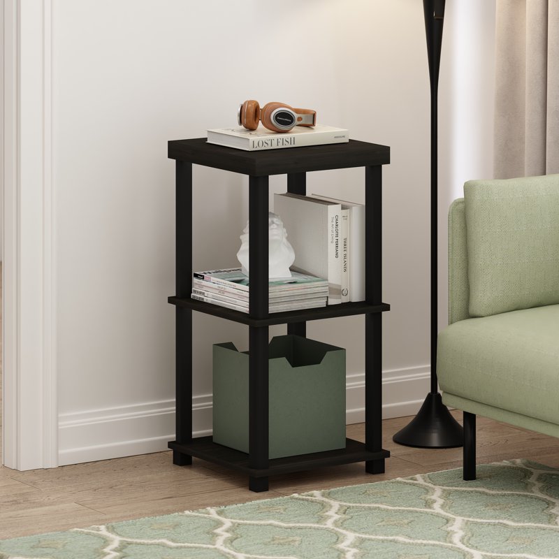 Classic 3-Tier End Table - Espresso/Black, Tool-Free Assembly