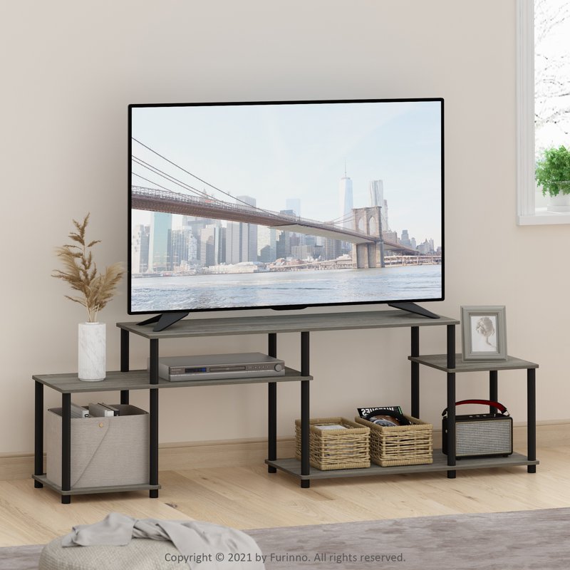 Turn-N-Tube TV Stand for TVs up to 55 Inch - French Oak Grey/Black