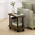 Modern Oval End Table with Casters - Multiple Colors