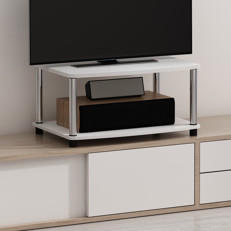 2-Tier Elevated TV Stand - No Tools Assembly, Open Display, Durable