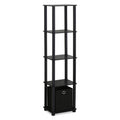 Furinno TURN-N-TUBE No Tools Wood 5-Tier Display Shelf - Black, Variation of THIS listing