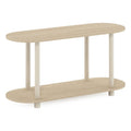 Modern Oval Side Table - No Tools Assembly, Bauhaus Oak