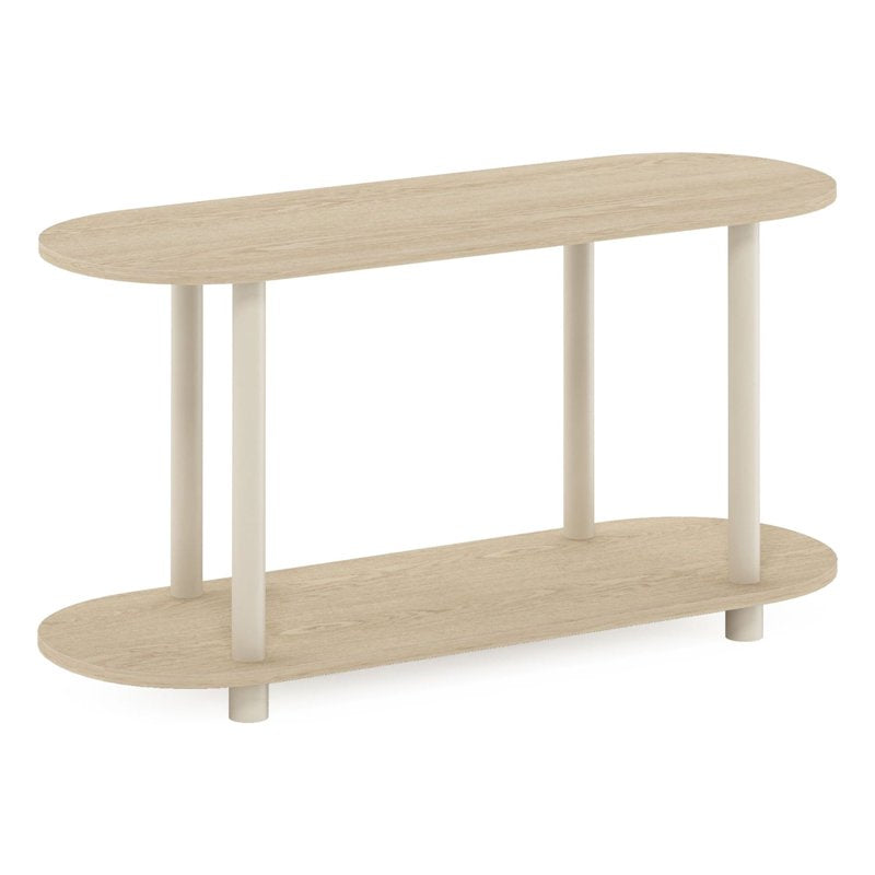 Modern Oval Side Table - No Tools Assembly, Bauhaus Oak