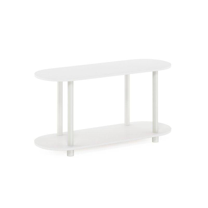 Modern Oval Side Table - No Tools Assembly, White