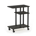 U Shape Sofa Side Table with Casters - Espresso/Black