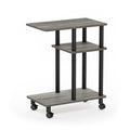 U Shape Sofa Side Table with Casters - French Oak Grey/Black