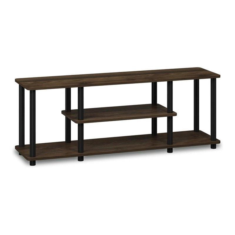 Wood TV Stand for Up to 50" Flat Screen - Walnut/Black