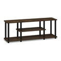 Wood TV Stand for Up to 50" Flat Screen - Walnut/Black