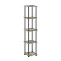 5-Tier Tall Open Back Bookcase - Contemporary Decorative Shelf