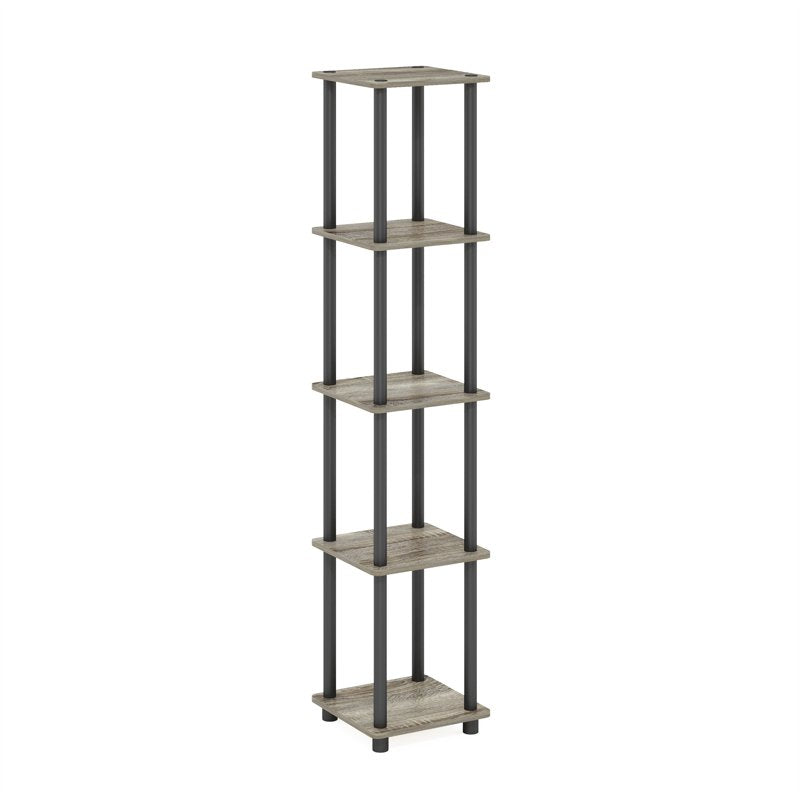 5-Tier Tall Open Back Bookcase - Contemporary Decorative Shelf