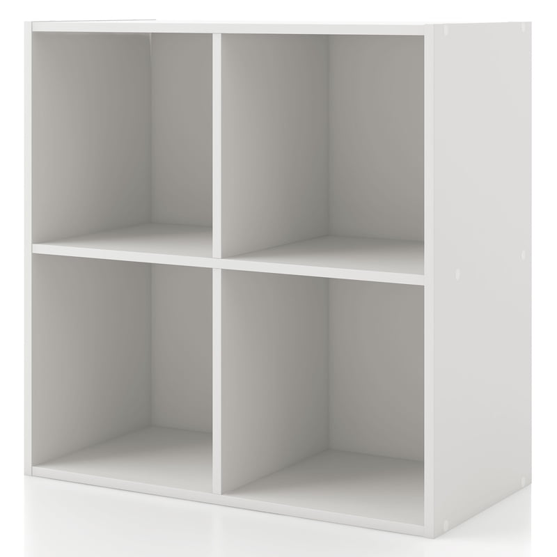 Stackable 4-Cube Wood Bookcase - Modular Storage Solution