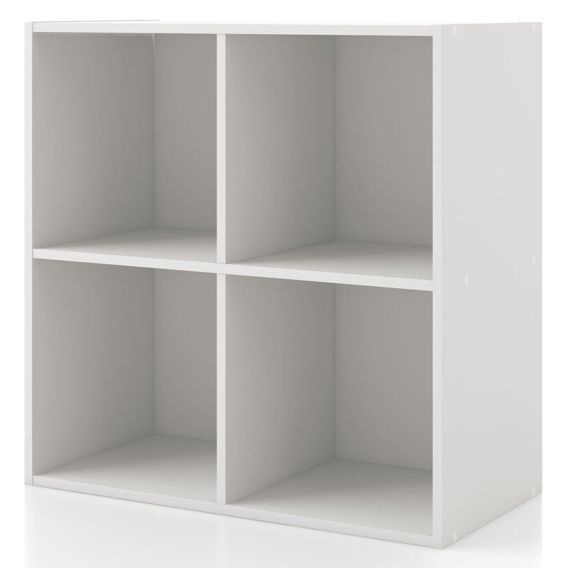 Stackable 4-Cube Wood Bookcase - Modular Storage Solution