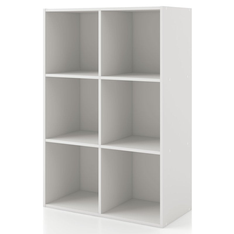 Stackable 6-Cube Wood Bookcase - Versatile Storage Solution