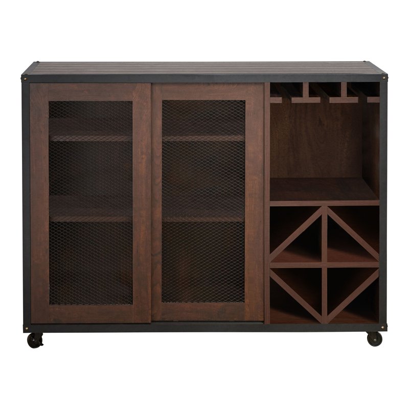 Industrial Multi-Storage Dining Buffet - Vintage Walnut