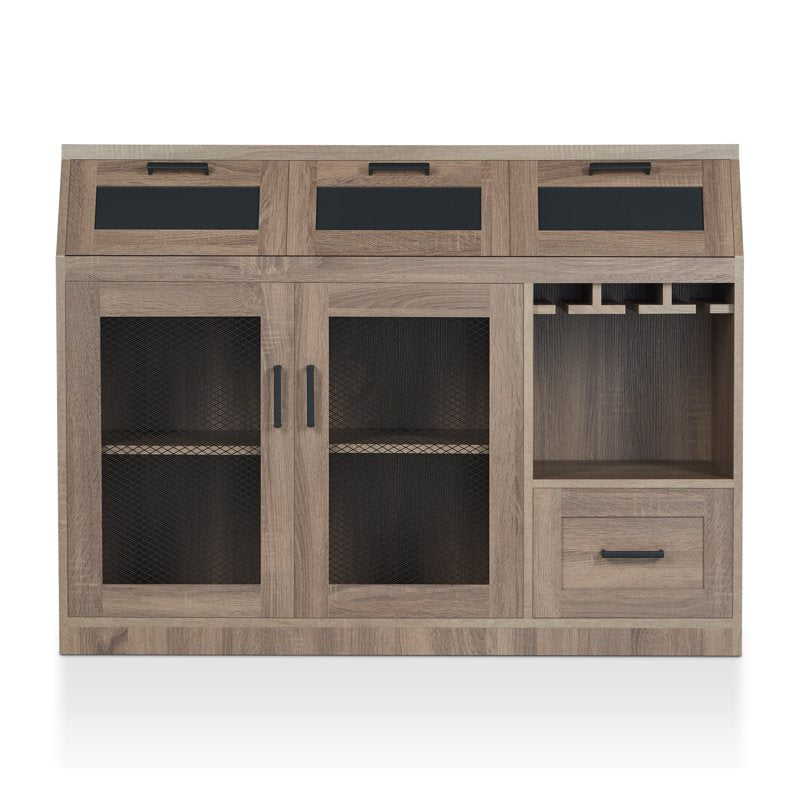 Industrial Multi-Storage Dining Buffet - Chestnut Brown