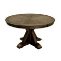 Round Pedestal Dining Table - Rustic Light Oak Finish, Seats 4