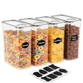 Airtight Cereal Containers - 4-Piece Set with Labels & Marker