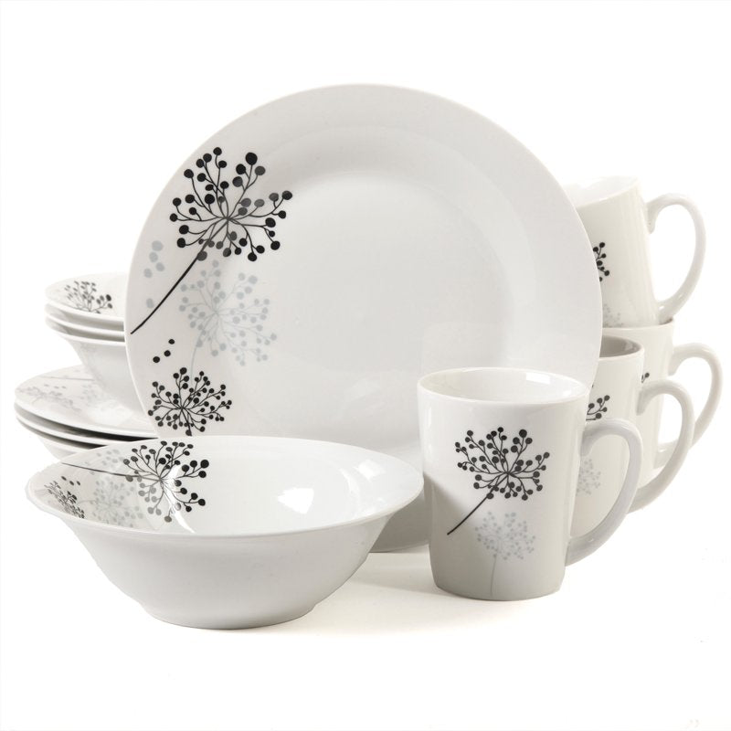 12-Piece Dinnerware Set - Stylish Whiteware Collection
