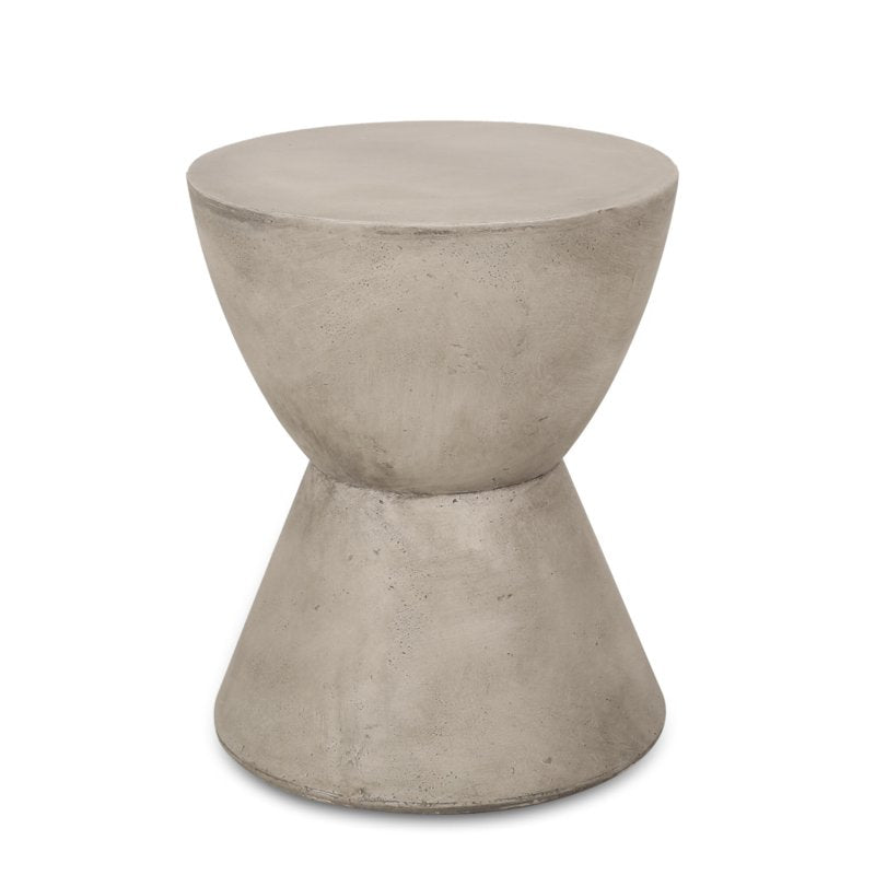 Lightweight Outdoor Concrete Side Table - Hourglass Design