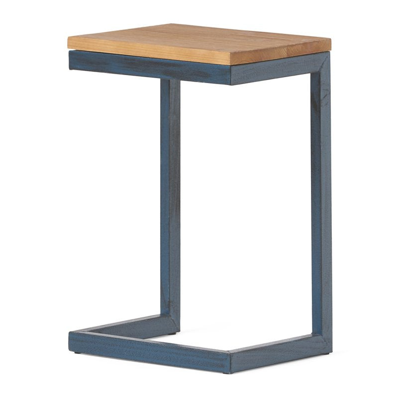 Outdoor Firwood Accent Table - Versatile C-Shape Design