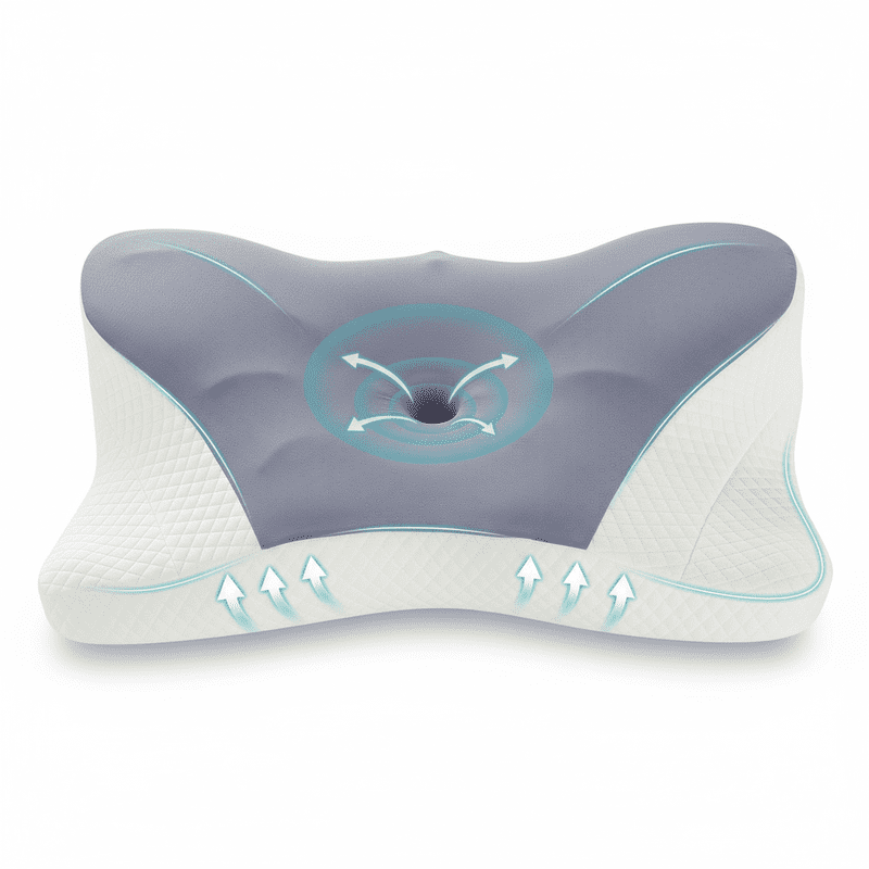 GIANNA 2 Pack Cervical Memory Foam Pillows for Neck & Shoulder Pain Relief - Queen Size, Dark Gray
