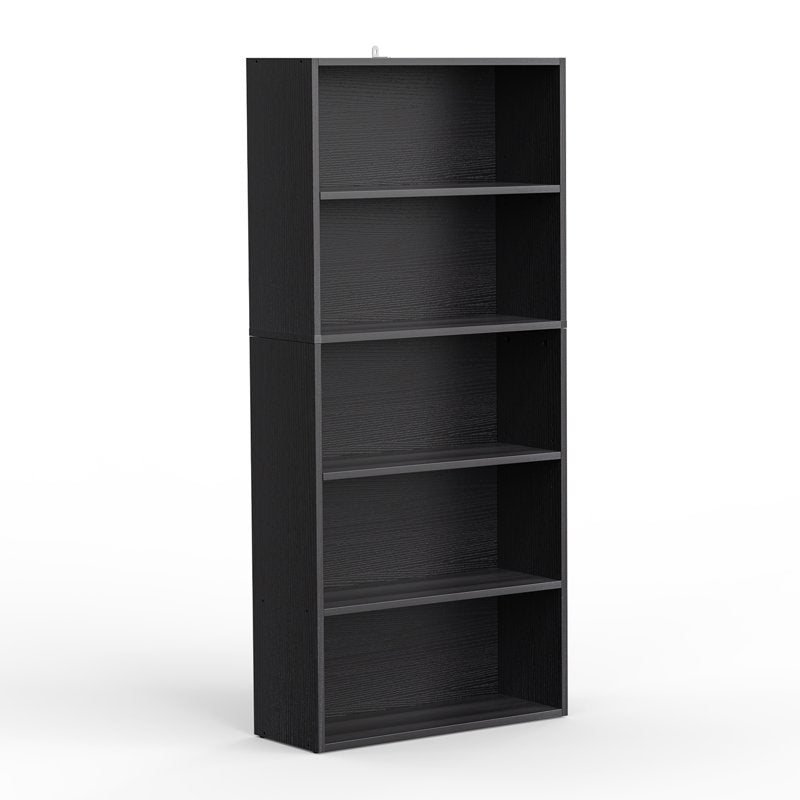 5-Shelf Wooden Bookcase - Floor Standing Storage Shelves