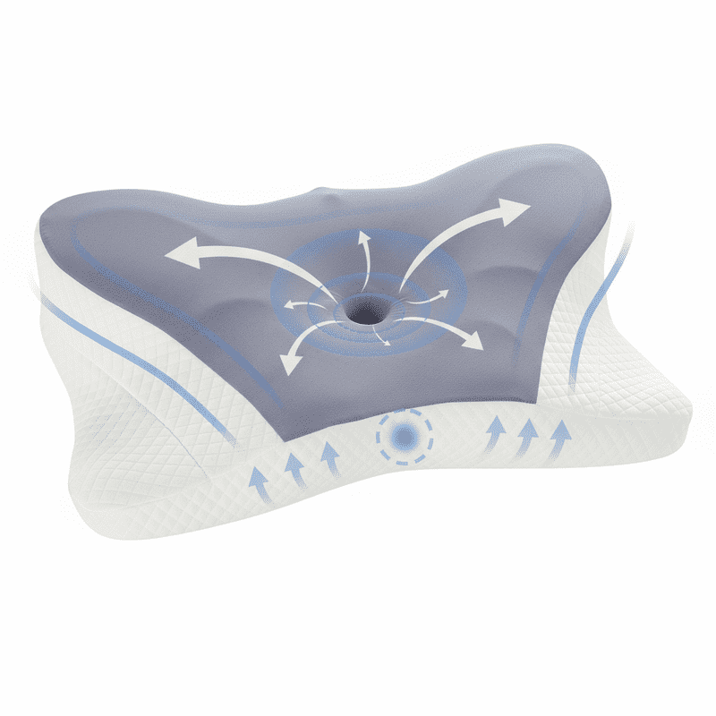 Gianna King Cervical Memory Foam Pillow with Cooling Cover - Dark Gray