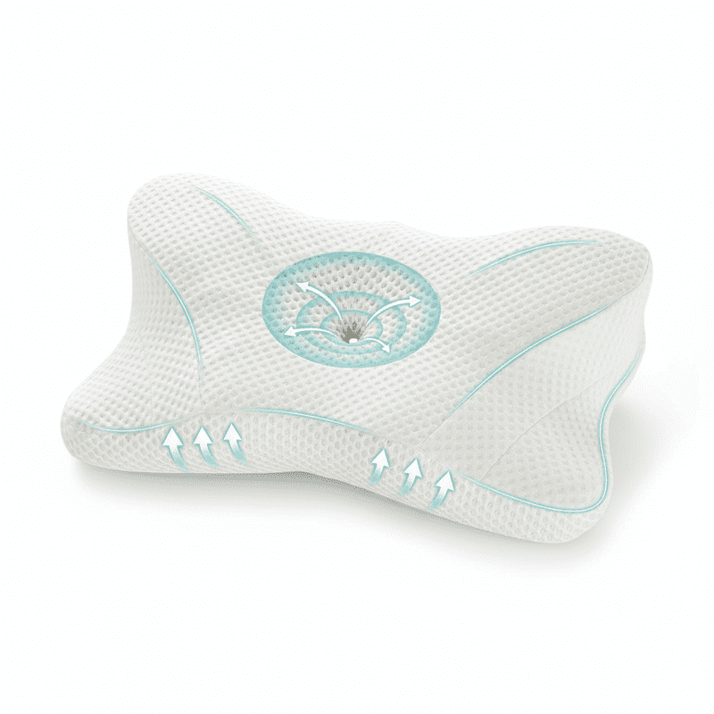 GIANNA Queen Size Cervical Memory Foam Pillow for Neck & Shoulder Pain Relief - White