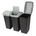 12 Gallon Trash & Recycling Bin with Swing Top Lid - 3 Pack