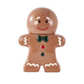 Gingerbread Man Cookie Jar - Multicolor Earthenware with Lid