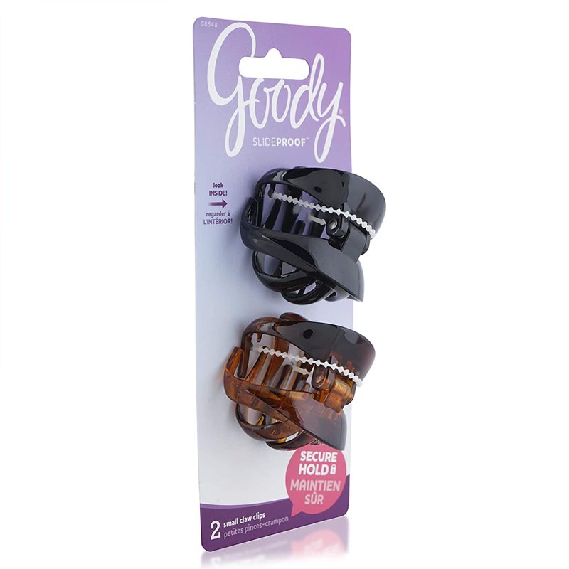 Wingless Claw Clip Set - Small SlideProof Design, 2 Count