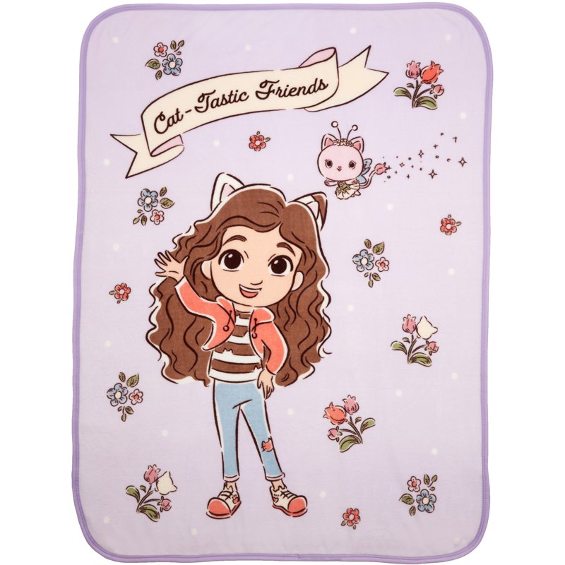 Kids Fleece Throw Blanket - Gabby's Dollhouse Cats Design, 46 x 60 Inches