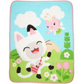 Gabby's Dollhouse Kids Fleece Throw Blanket - Flowery Fun, 46x60, Soft Microfiber, Cozy Blue & Green