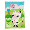 Gabby's Dollhouse Kids Blanket Pandy and Fairy Green Blue Print Twin Full