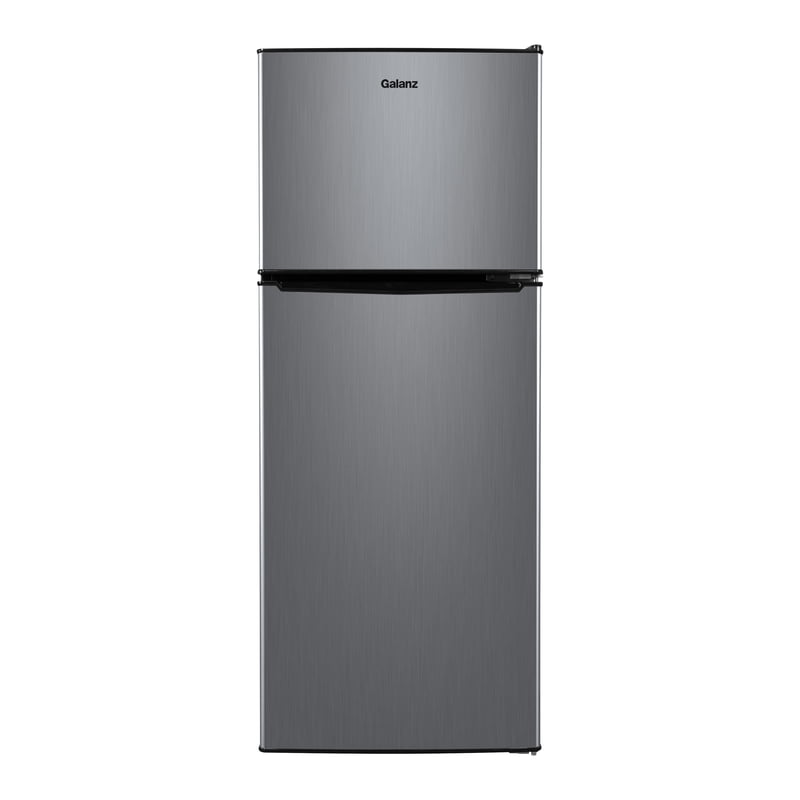 4.6 Cu Ft 2-Door Mini Fridge with Top Freezer - Stainless Steel Look