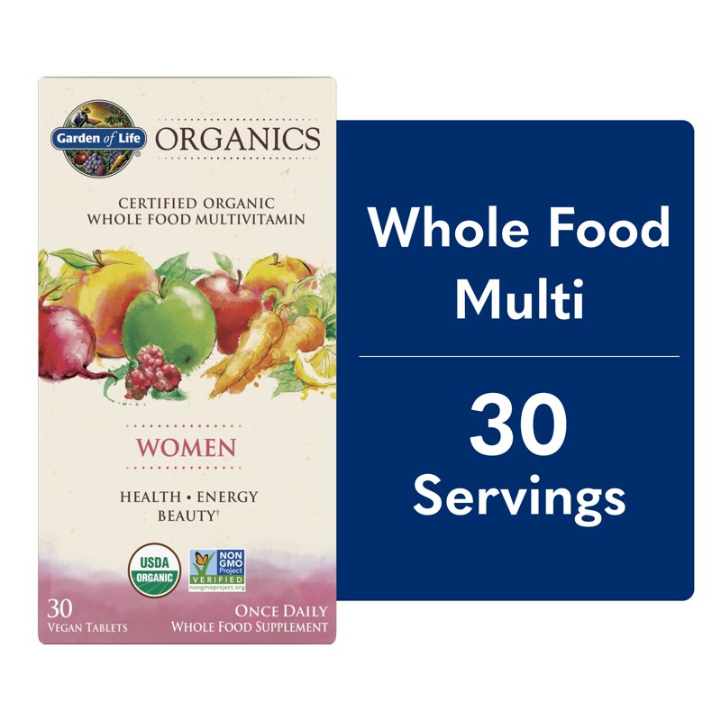 Organic Women's Multivitamin Supplement with Biotin - 30 Count