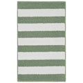 Beach Stripe Washable Bath Rug - Deep Fern & White, 21 x 34 Inches - Non-Slip Bathroom Mat