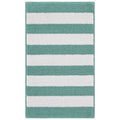 Rectangular Beach Stripe Washable Bathroom Rug - Sea Foam White 21x34 in