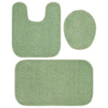 Garland Washable Bath Rug Set - 3 Piece Deep Fern Bathroom Mat & Toilet Lid Cover