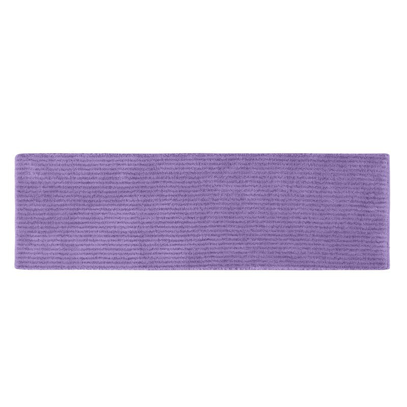 Purple Washable Nylon Bathroom Rug 22x60 Inch Non-Slip Shower Mat