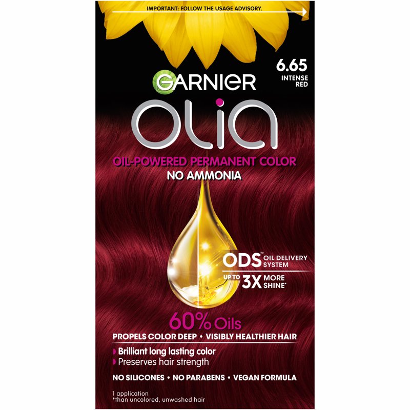 Permanent Hair Color Kit, Ammonia-Free Oil-Based Formula, Intense Red
