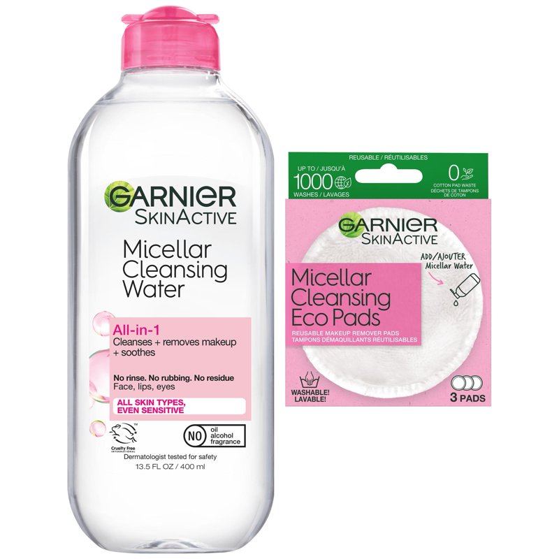 Micellar Cleansing Water & Reusable Eco Pads Bundle