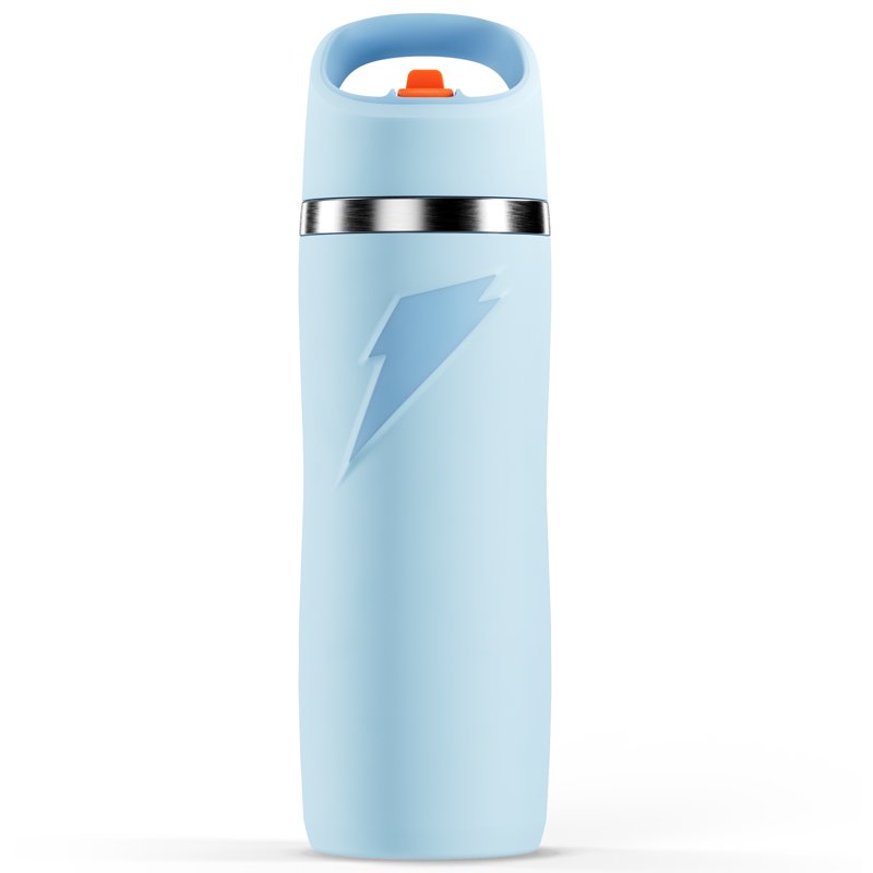 Stainless Steel Water Bottle with Straw Cap - Ice Blue, 22 oz