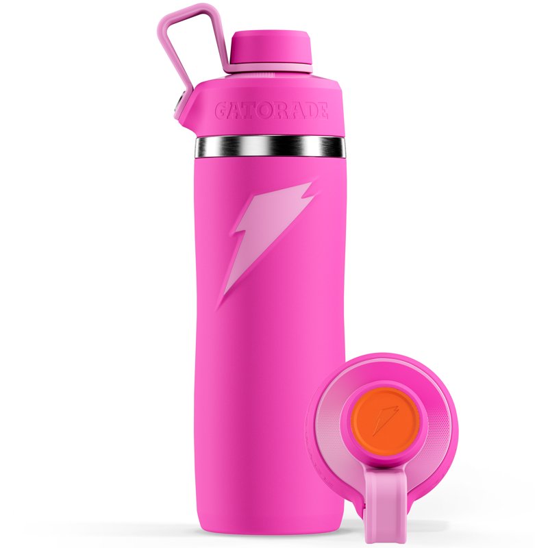 22 oz Stainless Steel Water Bottle with Twist Cap - Pink